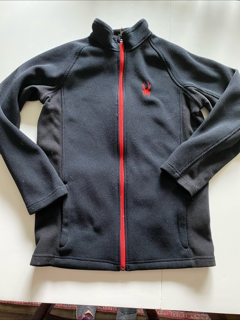 Kids Spyder Black Sweater with Red Trim